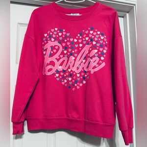 Barbie Fuchsia Heart Crew Neck Sweater
